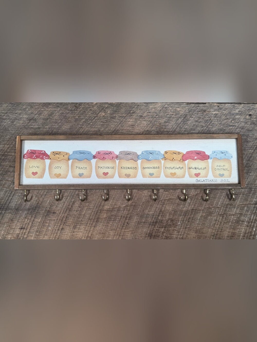 Vintage 1980s PH Enterprises Wooden Key Holder Rack – Country Farmhouse 1Q